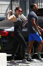 KELLY BROOK in Tights Leaves a Gym in West Hollywood