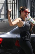 KELLY BROOK in Tights Leaves a Gym in West Hollywood