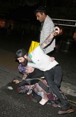 KELLY OSBOURNE Falling at a Restaurant in London