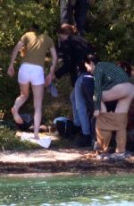 KRISTEN STEWART and JULIETTE BINOCHE on the Set of Sils Maria
