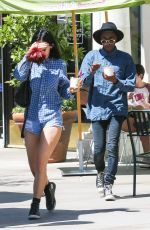 KYLIE JENNER in Denim Shorts Out in Calabasas