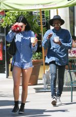 KYLIE JENNER in Denim Shorts Out in Calabasas