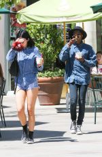 KYLIE JENNER in Denim Shorts Out in Calabasas