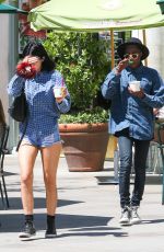 KYLIE JENNER in Denim Shorts Out in Calabasas