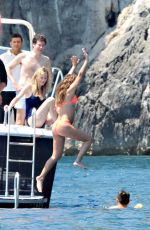 LEA MICHELE in Bikini at a Boat in Italy