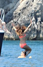 LEA MICHELE in Bikini at a Boat in Italy