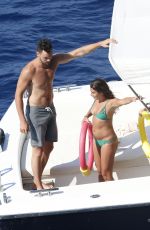 LEA MICHELE in Bikini on a Boat in Italy