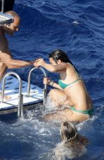LEA MICHELE in Bikini on a Boat in Italy