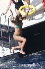 LEA MICHELE in Bikini on a Boat in Italy