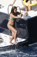LEA MICHELE in Bikini on a Boat in Italy