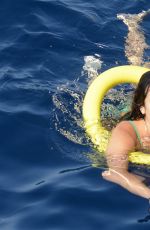 LEA MICHELE in Bikini on a Boat in Italy