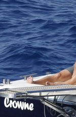 LEA MICHELE in Bikini on a Boat in Italy