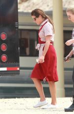 LEA MICHELE on the Set of Sons of Anarchy in Los Angeles