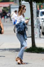 LEIGHTON MEESTER in Ripped Jeans Out in New York