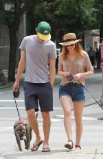 LEIGHTON MEESTER Walks Her Dog Out in New York