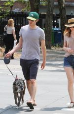 LEIGHTON MEESTER Walks Her Dog Out in New York