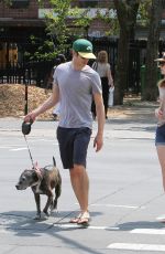 LEIGHTON MEESTER Walks Her Dog Out in New York