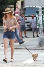 LEIGHTON MEESTER Walks Her Dog Out in New York
