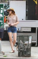 LEIGHTON MEESTER Walks Her Dog Out in New York