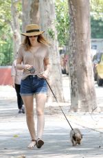 LEIGHTON MEESTER Walks Her Dog Out in New York