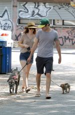 LEIGHTON MEESTER Walks Her Dog Out in New York