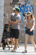 LEIGHTON MEESTER Walks Her Dog Out in New York