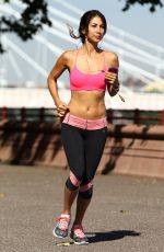 LEILANI DOWDING in Tights Working Out at Battersea Park in London