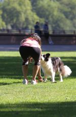 LEILANI DOWDING in Tights Working Out at Battersea Park in London