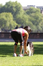 LEILANI DOWDING in Tights Working Out at Battersea Park in London