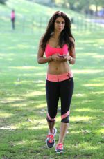 LEILANI DOWDING in Tights Working Out at Battersea Park in London