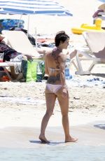 LENA HEADEY in Bikini at a Beach in Ibiza