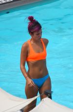 LILY ALLEN in Bikini at a Hotel Pool in New York