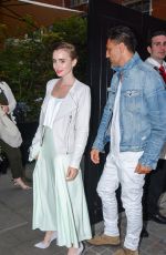 LILY COLLINS Arrives at Chiltern Firehouse in London