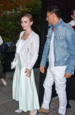 LILY COLLINS Arrives at Chiltern Firehouse in London