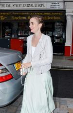 LILY COLLINS Arrives at Chiltern Firehouse in London