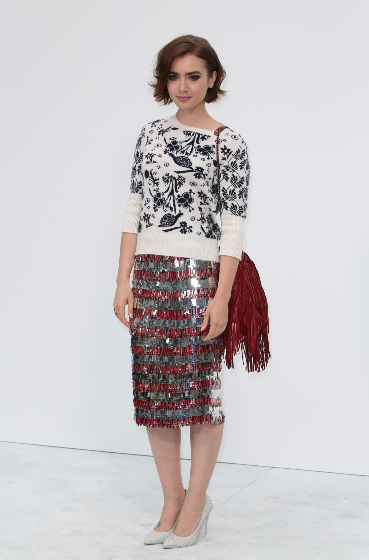 LILY COLLINS at Chanel Fashion Show in Paris LILY COLLINS at Chanel Fashion Show in Paris