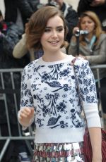 LILY COLLINS at Chanel Fashion Show in Paris