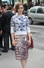 LILY COLLINS at Chanel Fashion Show in Paris