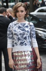 LILY COLLINS at Chanel Fashion Show in Paris