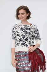 LILY COLLINS at Chanel Fashion Show in Paris