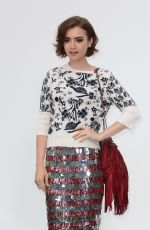 LILY COLLINS at Chanel Fashion Show in Paris