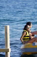 LINDSAY LOHAN in Swimsuit at a Beach in Ibiza