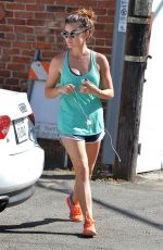 LUCY HALE in Shorts Leaves a Gym in Beverly Hills