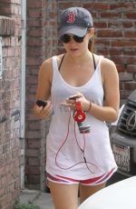LUCY HALE Leaves a Gym in West Hollywood