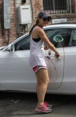 LUCY HALE Leaves a Gym in West Hollywood