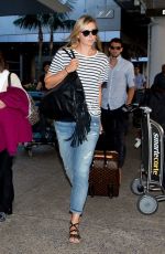 MARIA SHARAPOVA in Jeans Arrives at LAX Airport