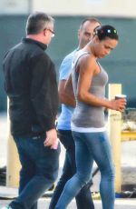 MICHELLE RODRIGUEZ on the set of Fast & Furious 7