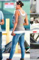 MICHELLE RODRIGUEZ on the set of Fast & Furious 7