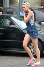 MILEY CYRUS at a Gas Station in West Hollywood
