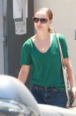 NATALIE PORTMA in Jeans Leaves M Cafe in West Hollywood